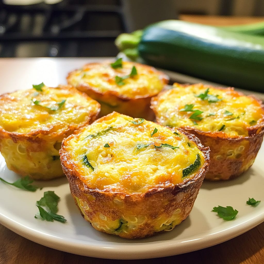 Cheesy Zucchini Quinoa Egg Muffins