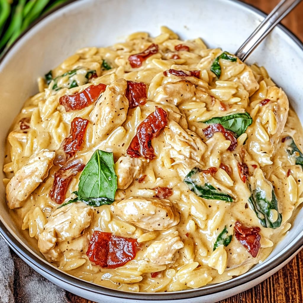 Creamy Tuscan Chicken Orzo