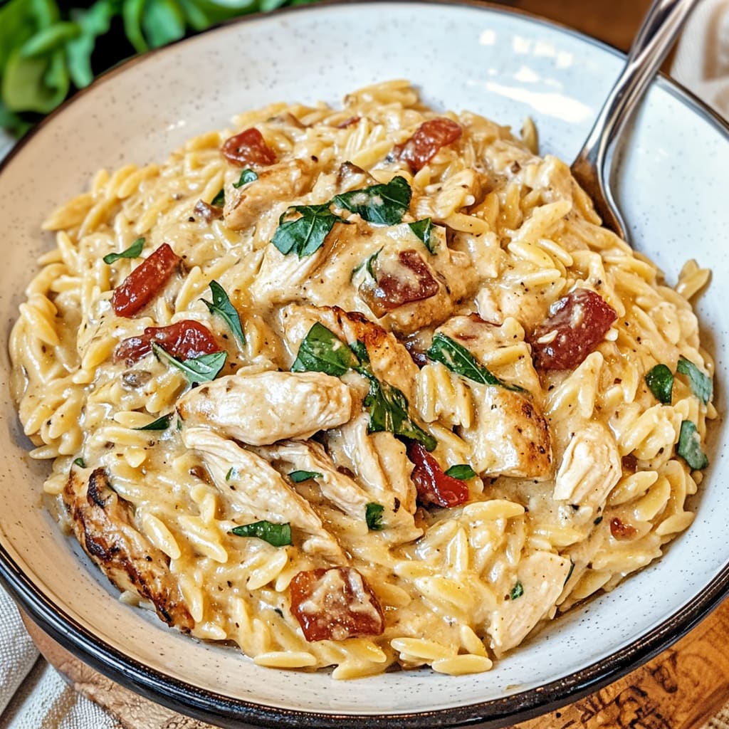 Creamy Tuscan Chicken Orzo