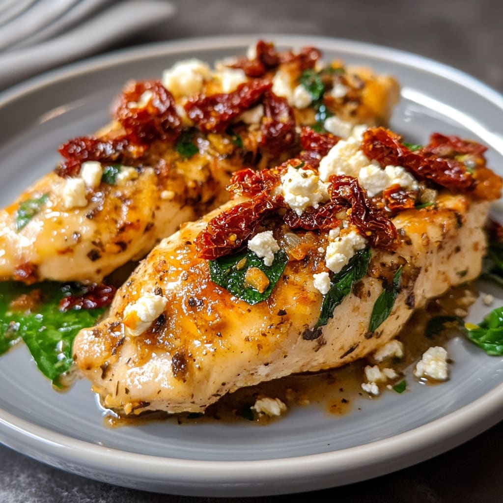 Feta Baked Chicken with Sun-Dried Tomatoes