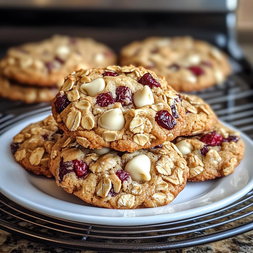 Oatmeal Cranberry White Chocolate Chip Cookies