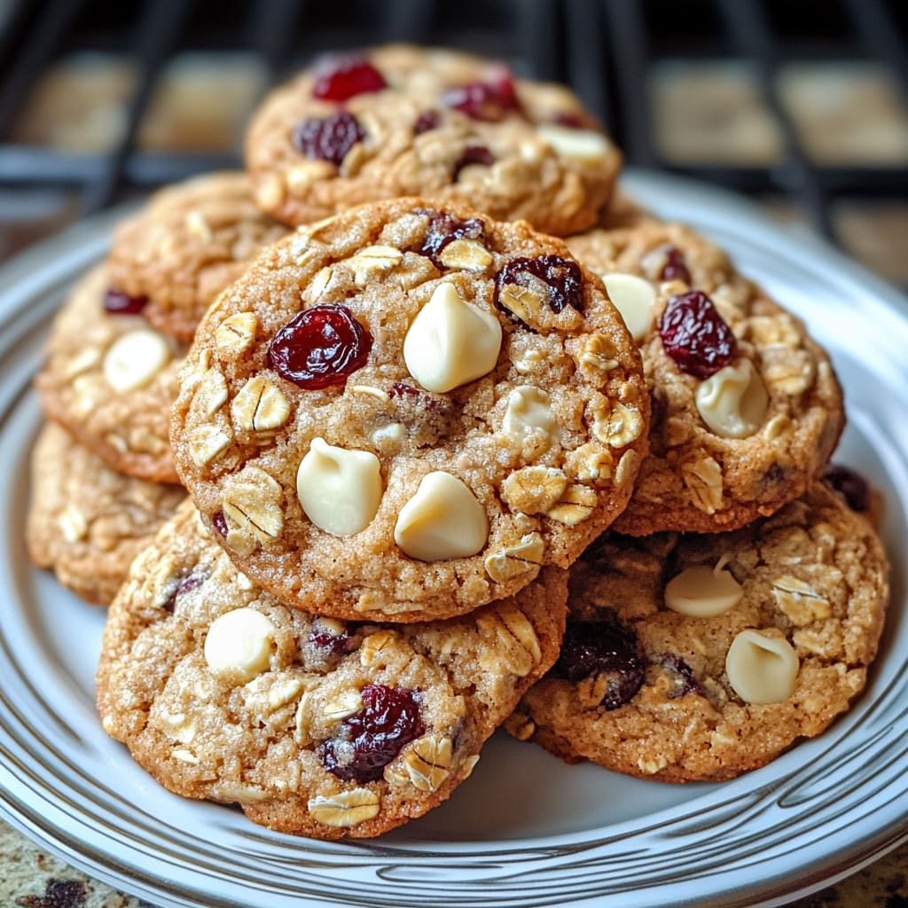 Oatmeal Cranberry White Chocolate Chip Cookies