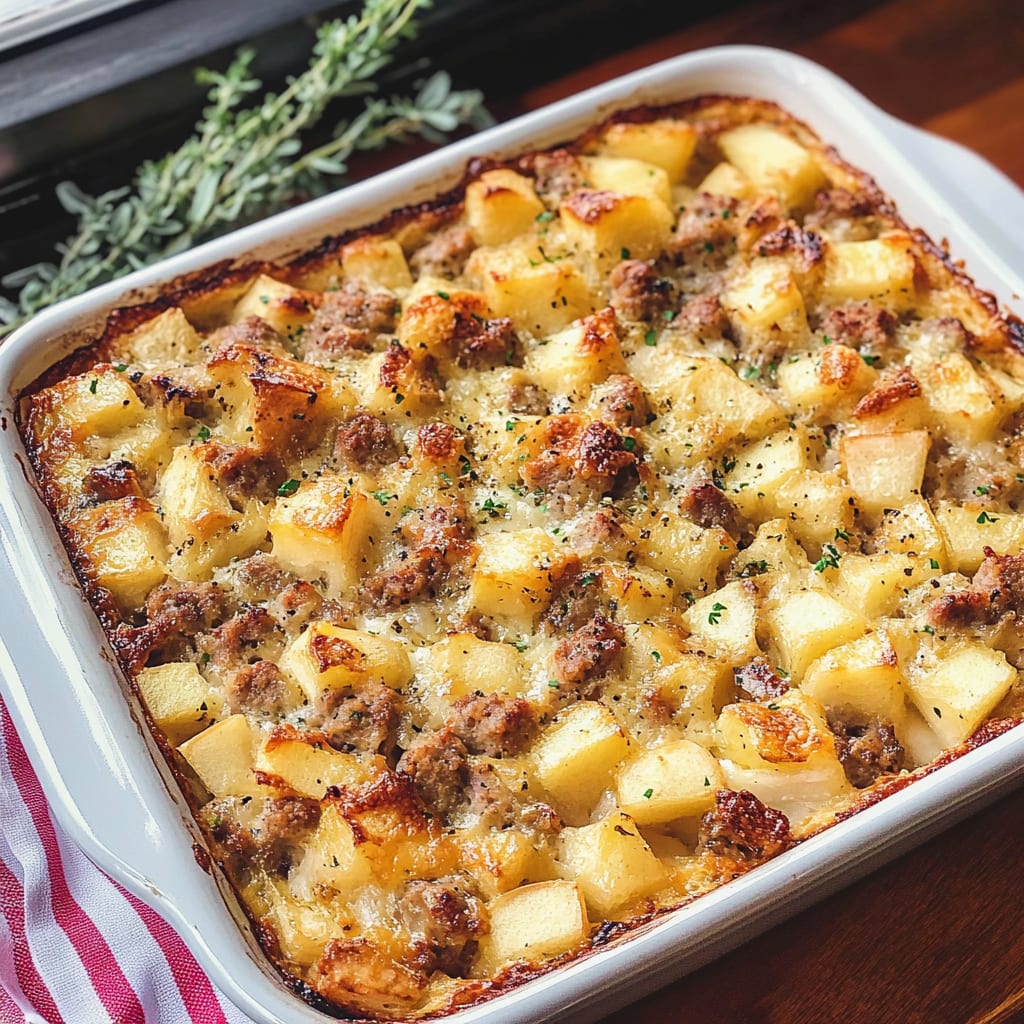 Sausage and Apple Breakfast Strata