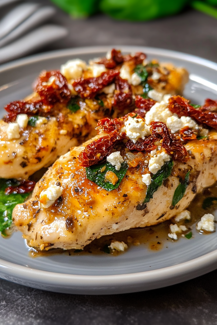 Feta Baked Chicken with Sun-Dried Tomatoes