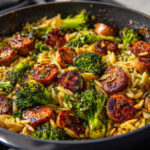 Chicken Sausage, Broccoli, and Orzo Skillet