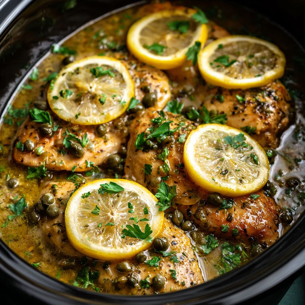 Creamy Crockpot Chicken Piccata