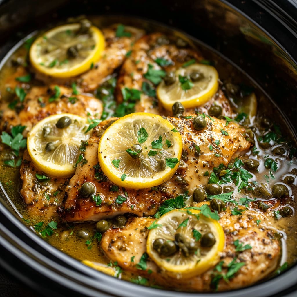Creamy Crockpot Chicken Piccata