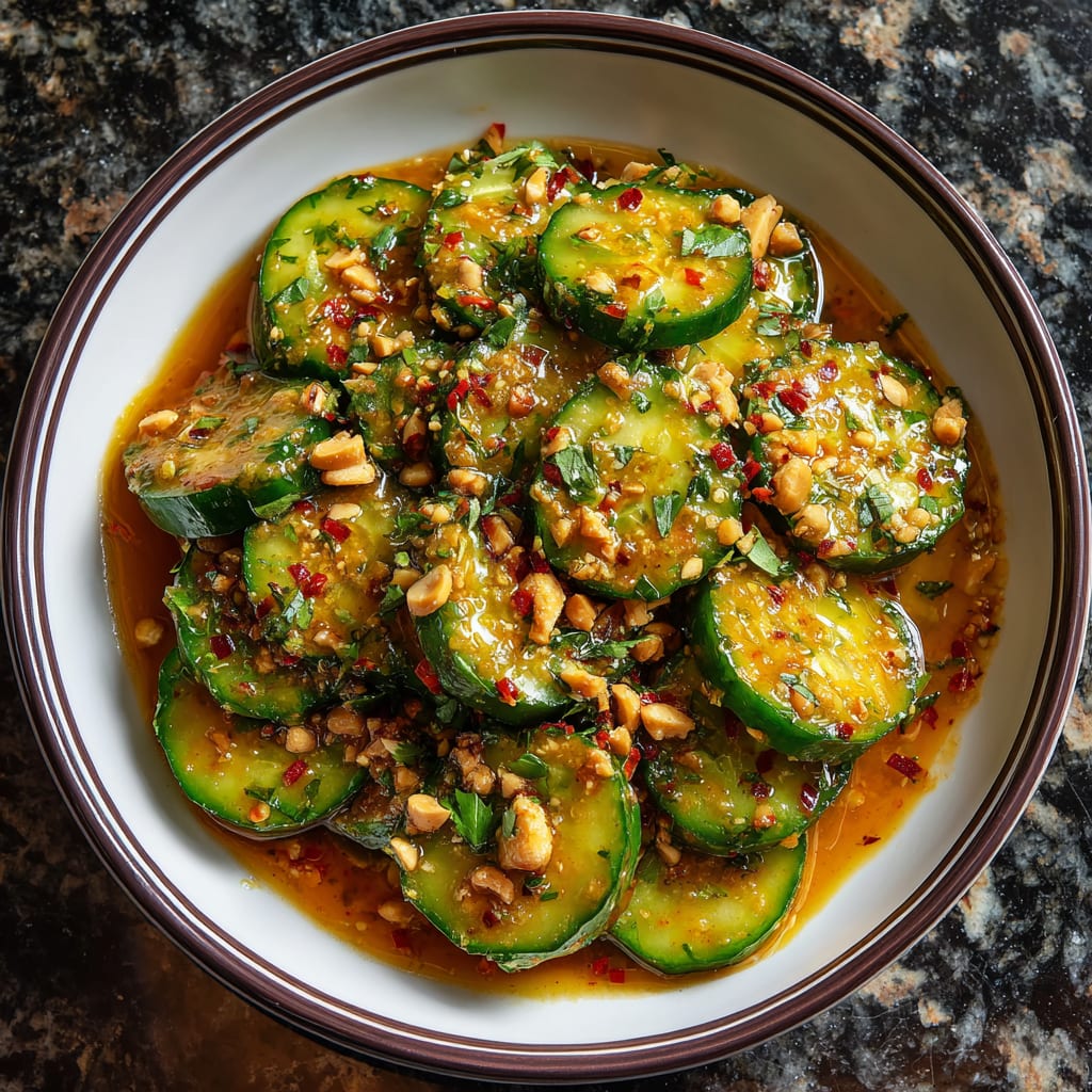 Cucumbers in Spicy Peanut Sauce
