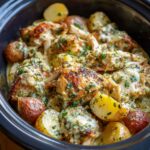 Garlic Parmesan Crockpot Chicken and Potatoes