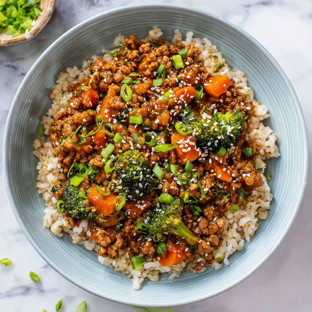 Healthy Ground Turkey Teriyaki Rice Bowl