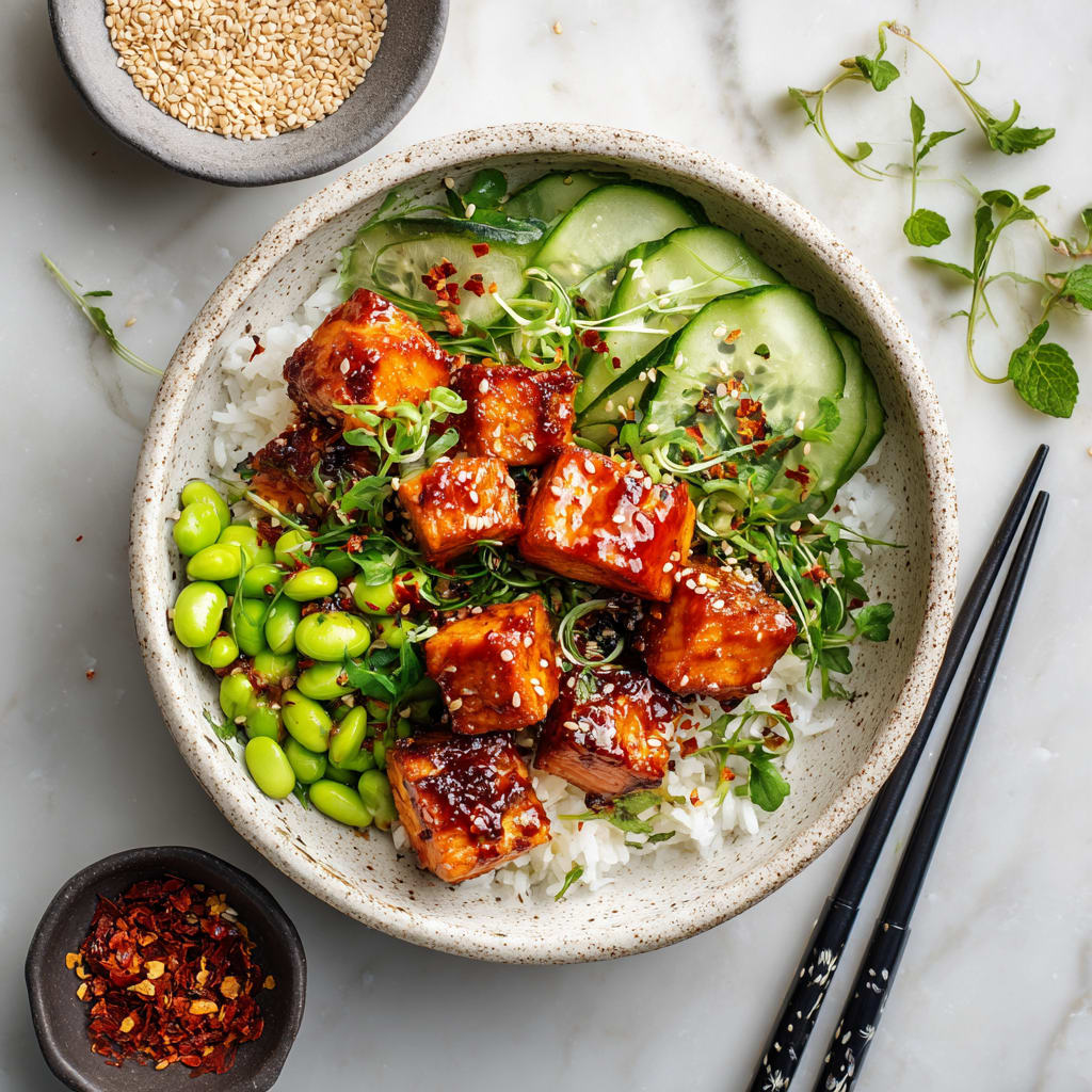 Honey Sriracha Salmon Bowls