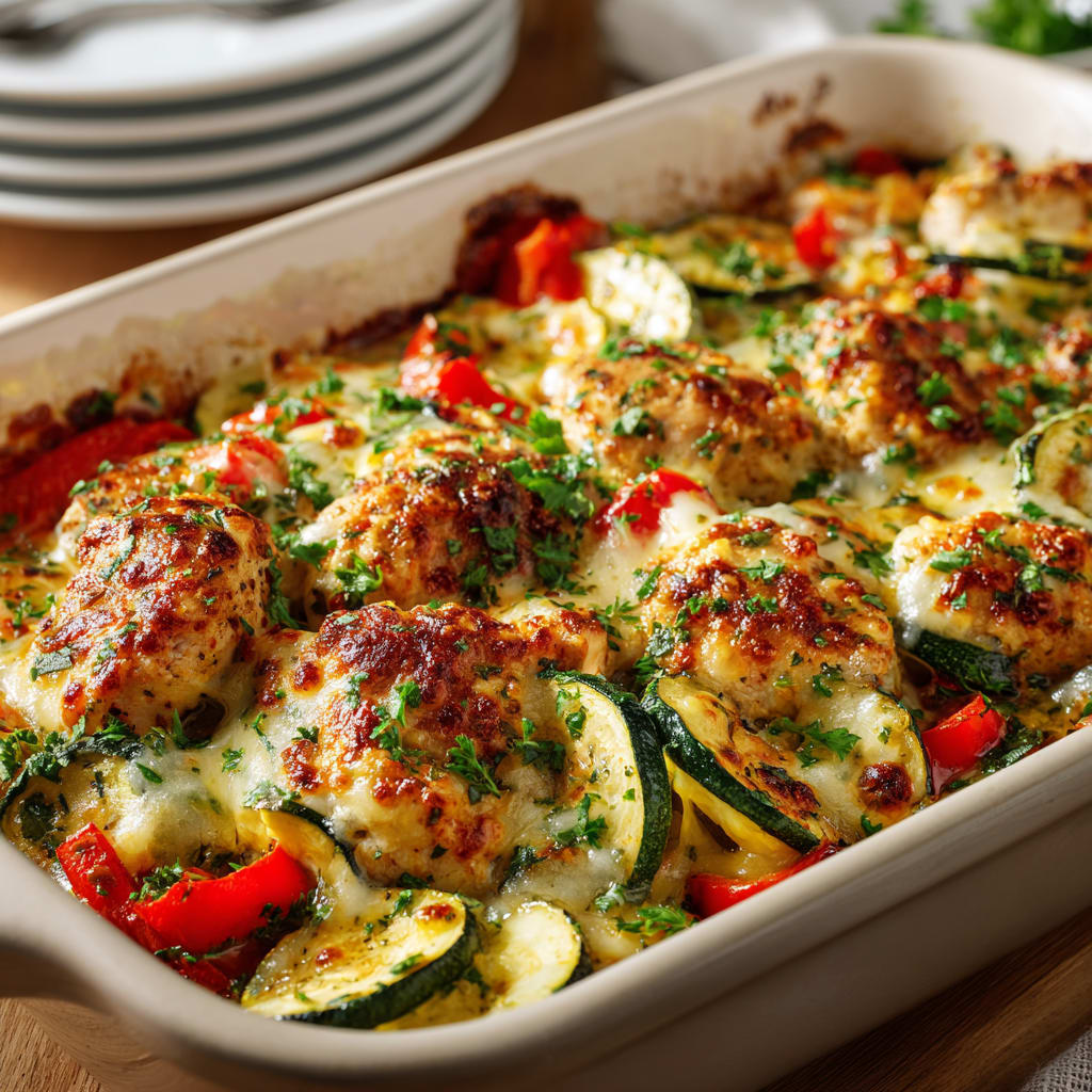 Mediterranean Chicken Zucchini Bake Recipe