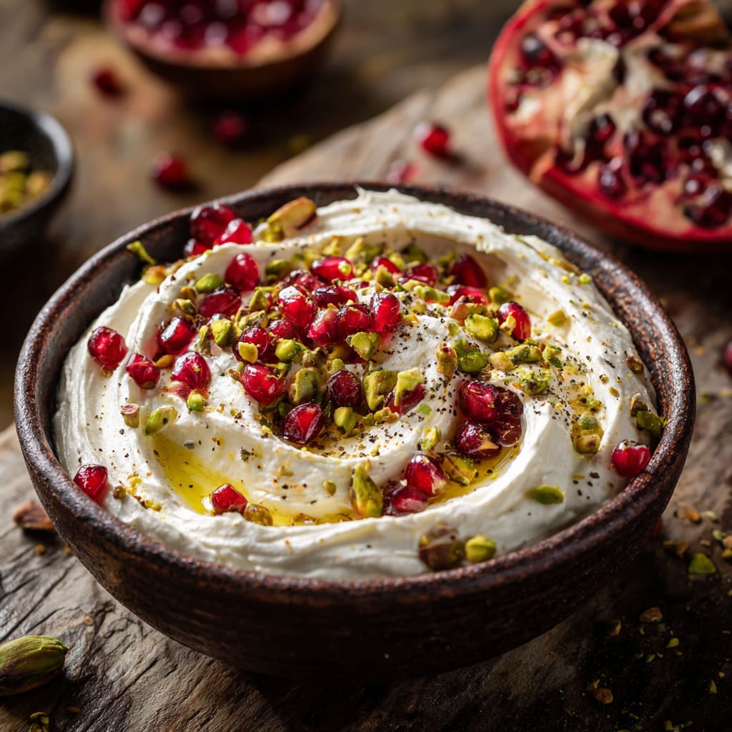 Pomegranate Pistachio Whipped Feta Dip