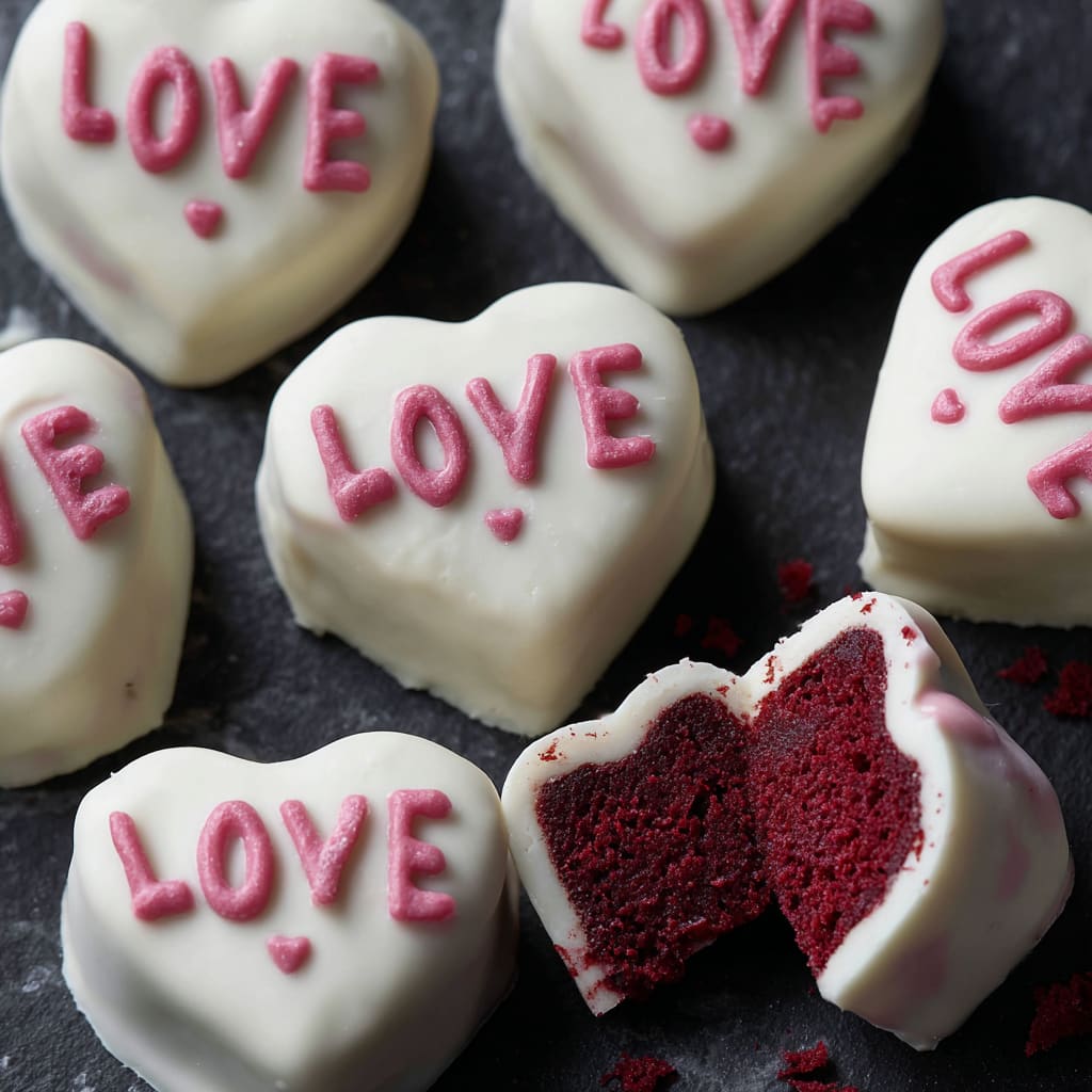 Red Velvet Cake Valentines Hearts