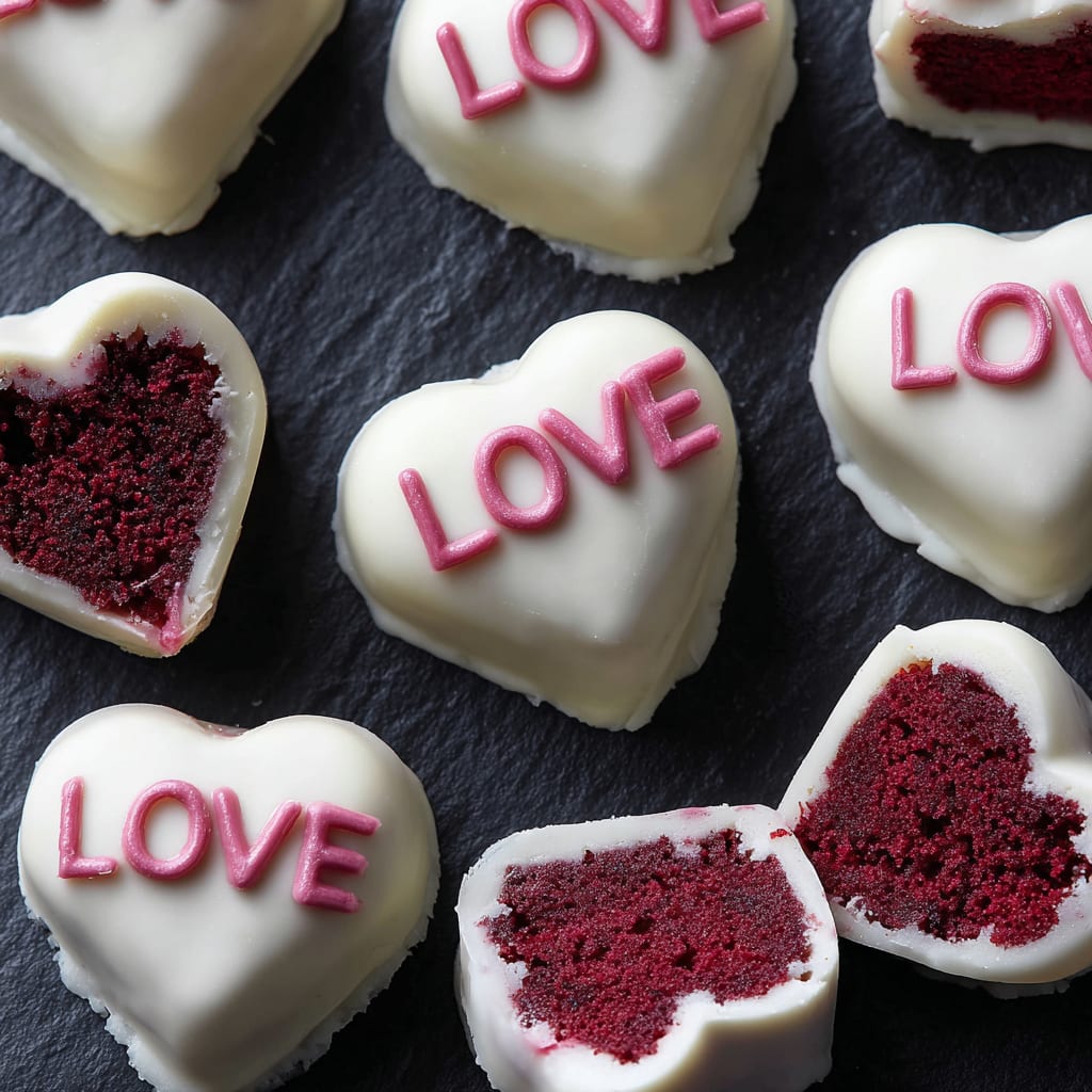Red Velvet Cake Valentines Hearts