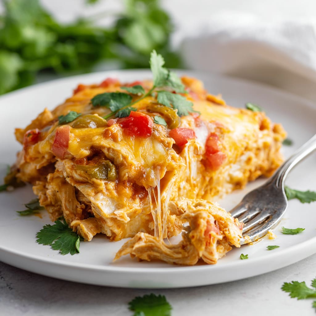 Slow Cooker Chicken Enchilada Casserole
