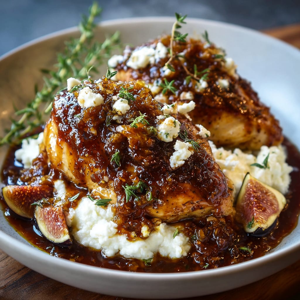 Slow Cooker Chicken with Fig Jam and Goat Cheese