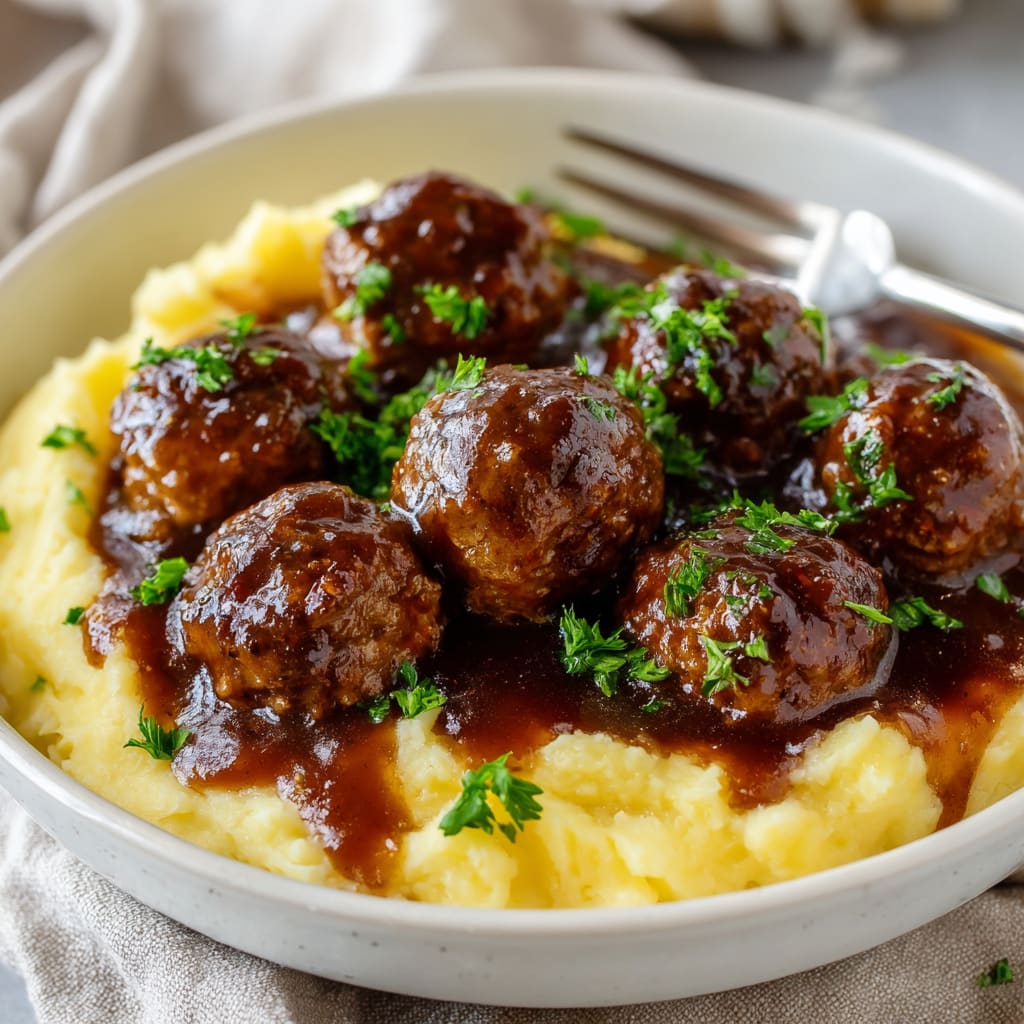 Tasty Slow Cooker Salisbury Steak Meatballs Recipe