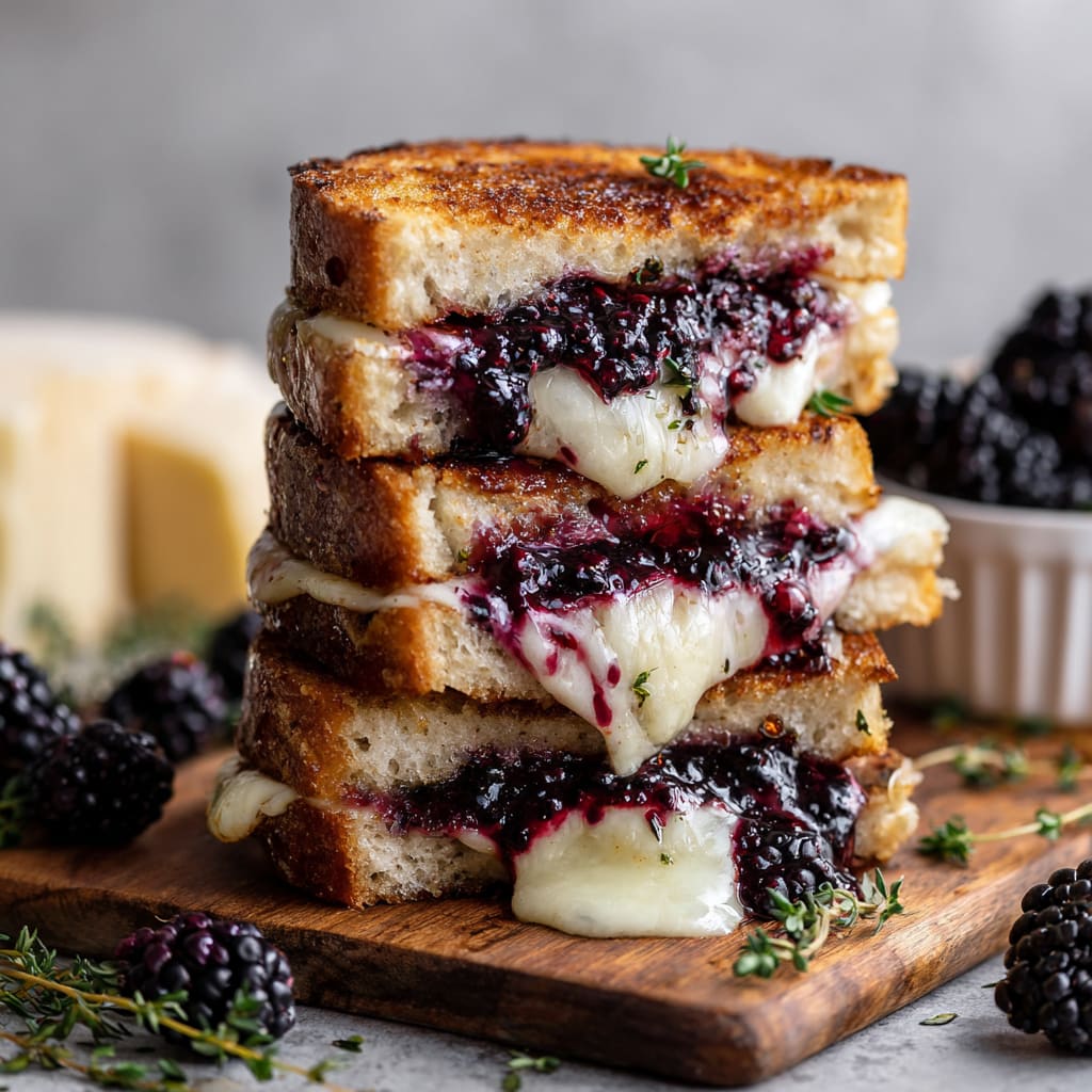 Blackberry Balsamic and Brie Grilled Cheese