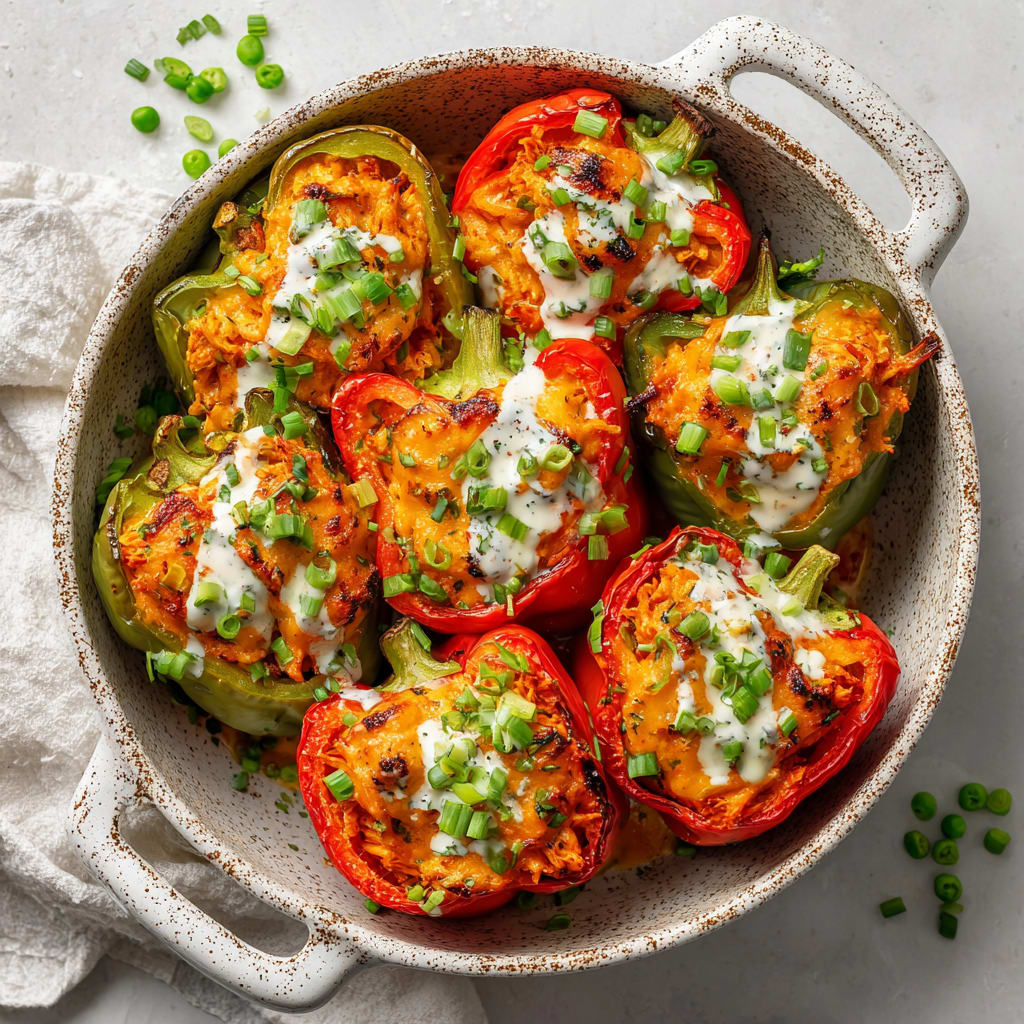 Buffalo Chicken Stuffed Peppers