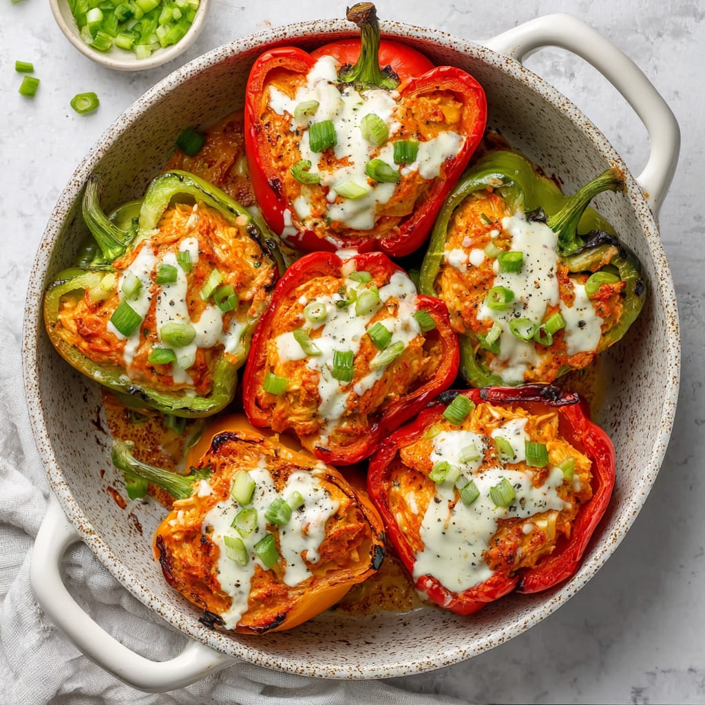 Buffalo Chicken Stuffed Peppers