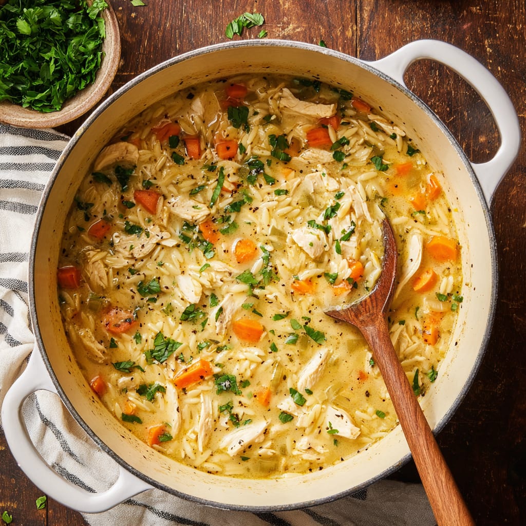 Creamy Chicken Orzo Soup