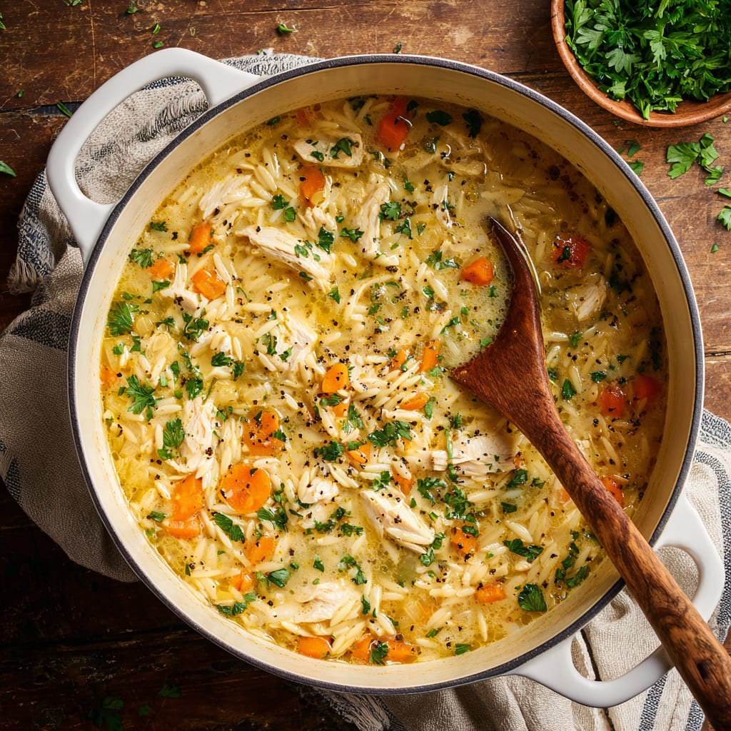 Creamy Chicken Orzo Soup