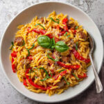 Fried Sausage and Pepper Orzo