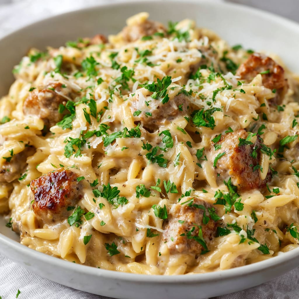 Garlic & Parmesan Sausage Orzo