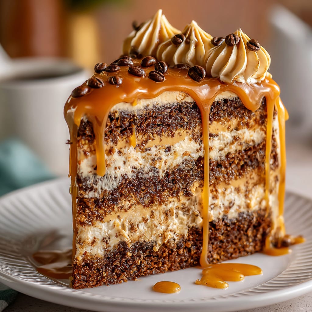 Gooey Coffee Caramel Cake