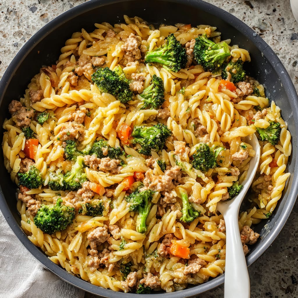 Ground Turkey Orzo Skillet