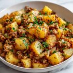Ground turkey and tender potatoes