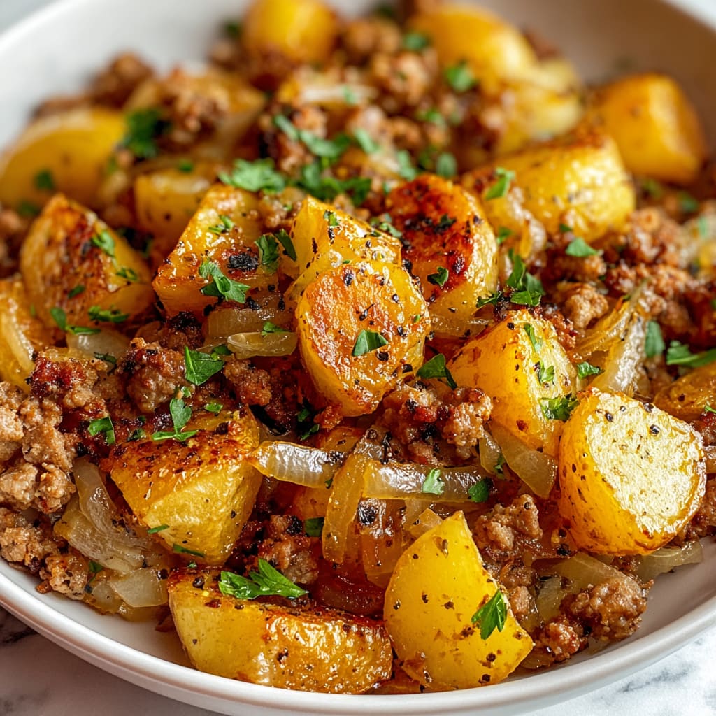 Ground turkey and tender potatoes