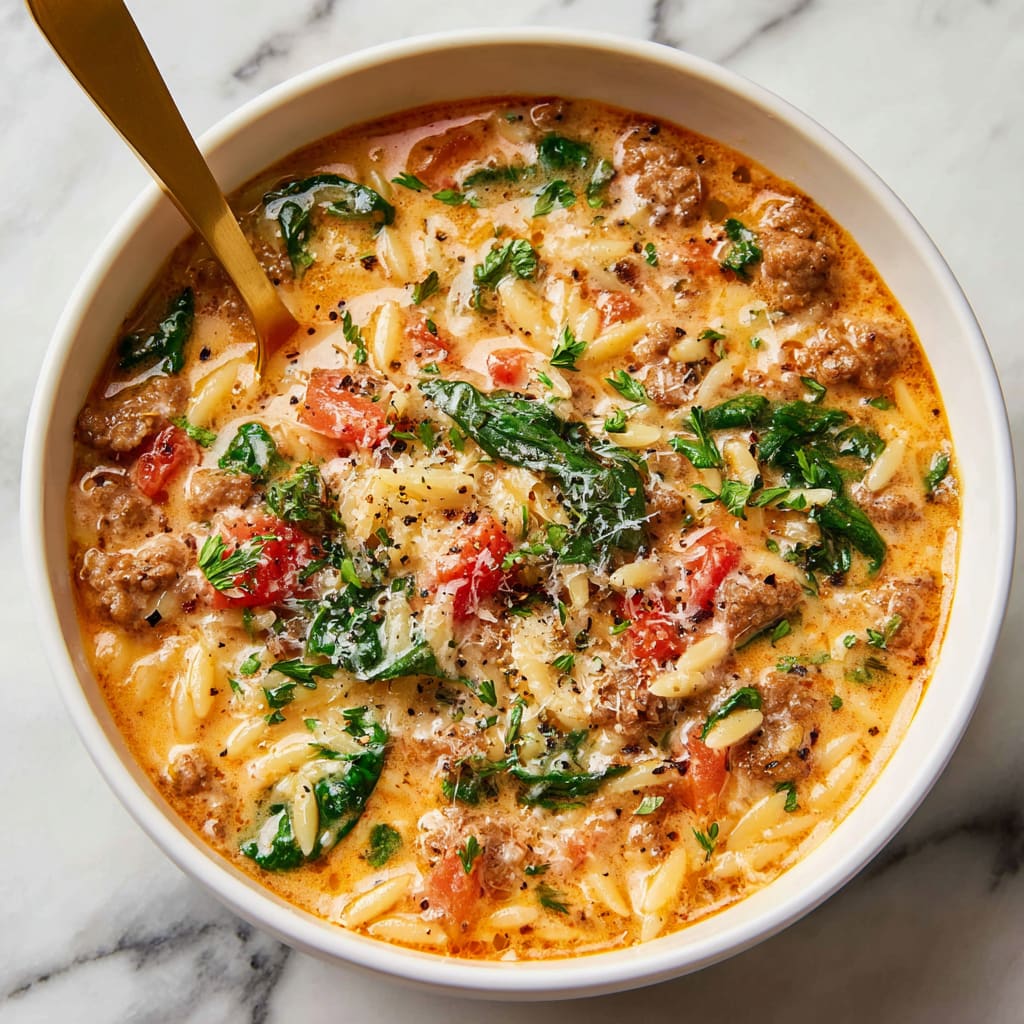Italian Sausage Orzo Soup
