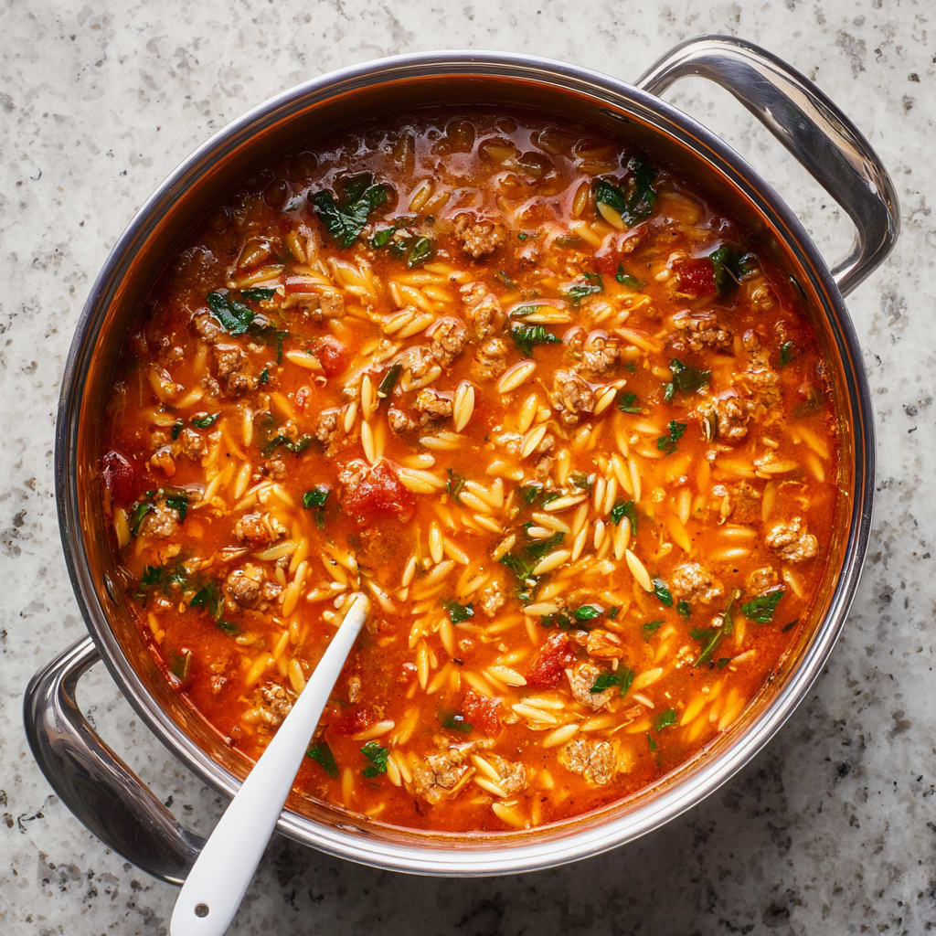 Italian Sausage & Orzo Soup