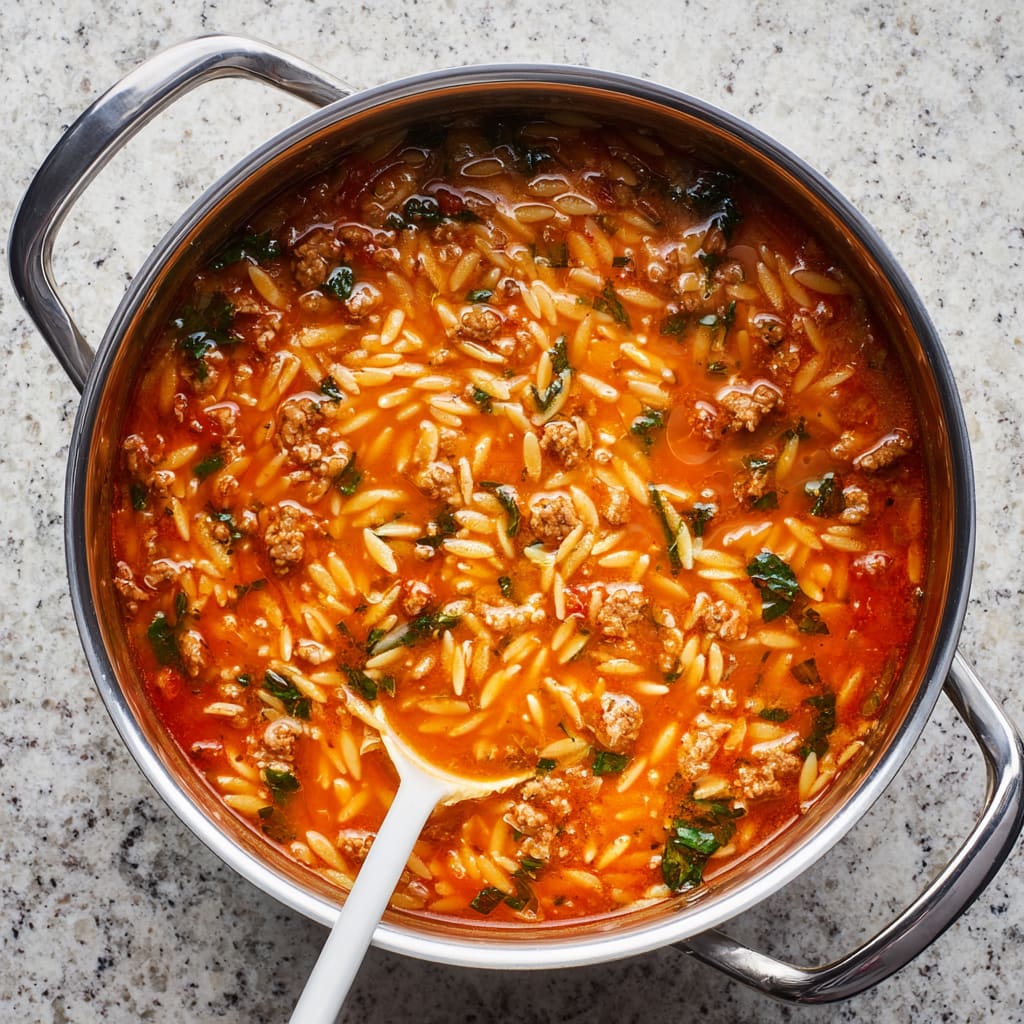 Italian Sausage & Orzo Soup