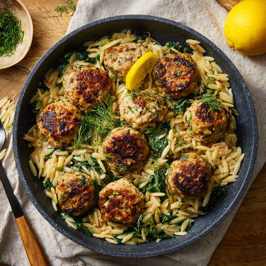 Lemon-Dill Meatballs With Orzo