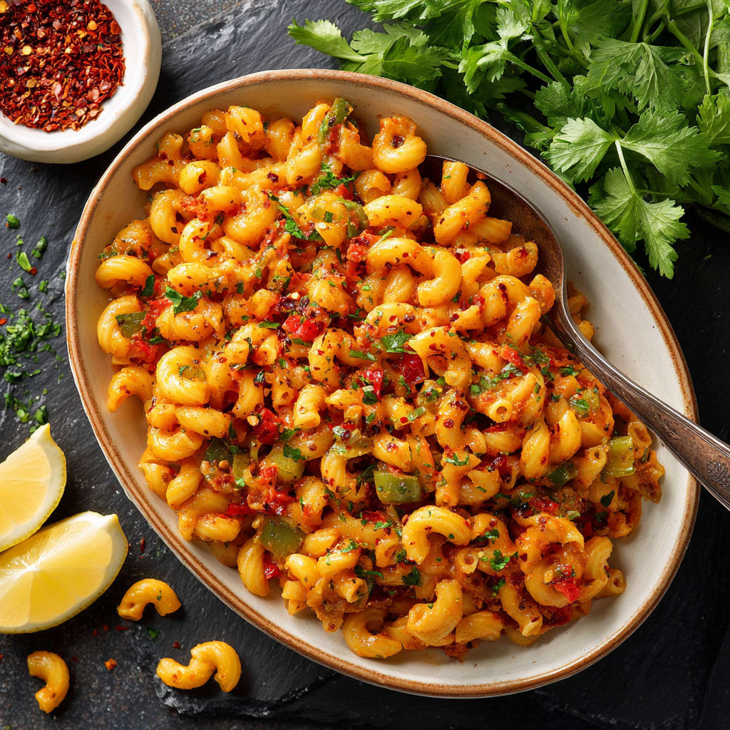 Masala Macaroni Desi Pasta
