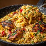 One Pot Cajun Chicken Alfredo Orzo