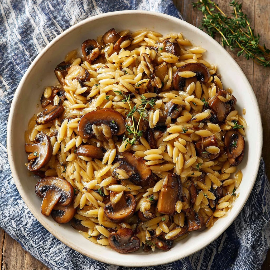 One Pot Orzo with Mushrooms