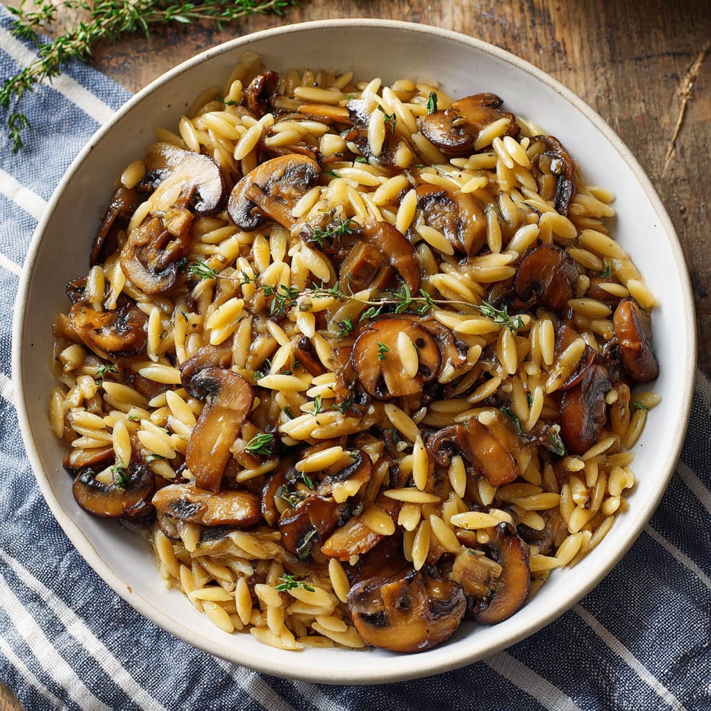 One Pot Orzo with Mushrooms