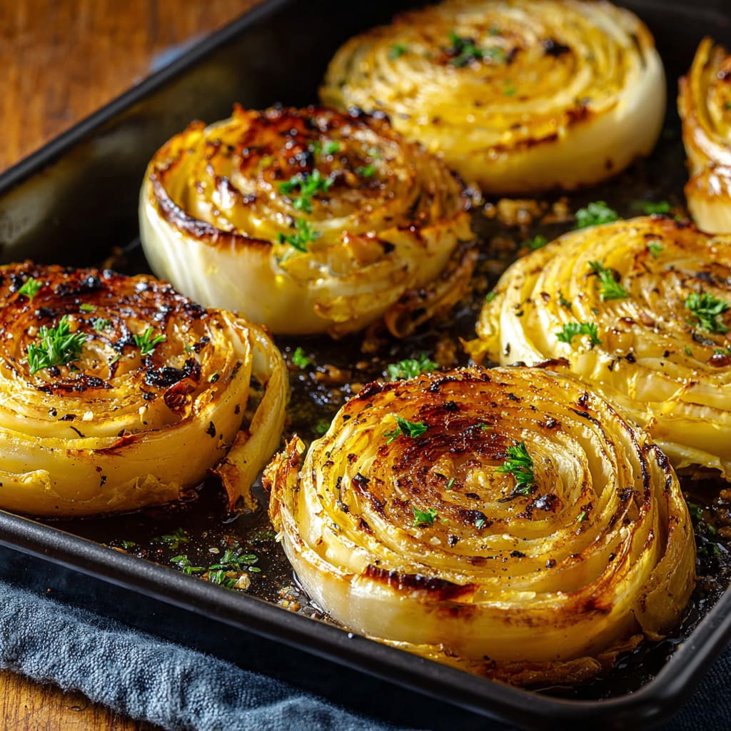 Oven Roasted Garlic Cabbage Steaks