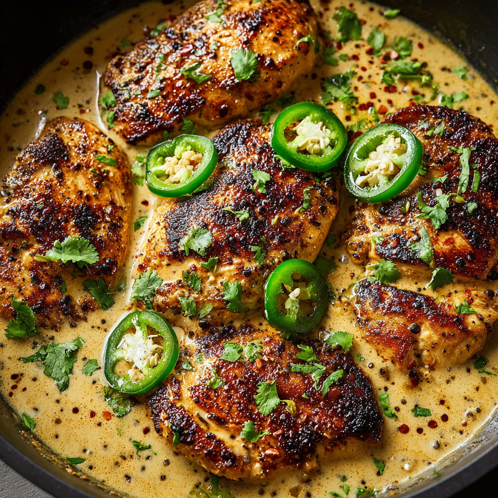 Spicy Jalapeno Chicken with Creamy Sauce