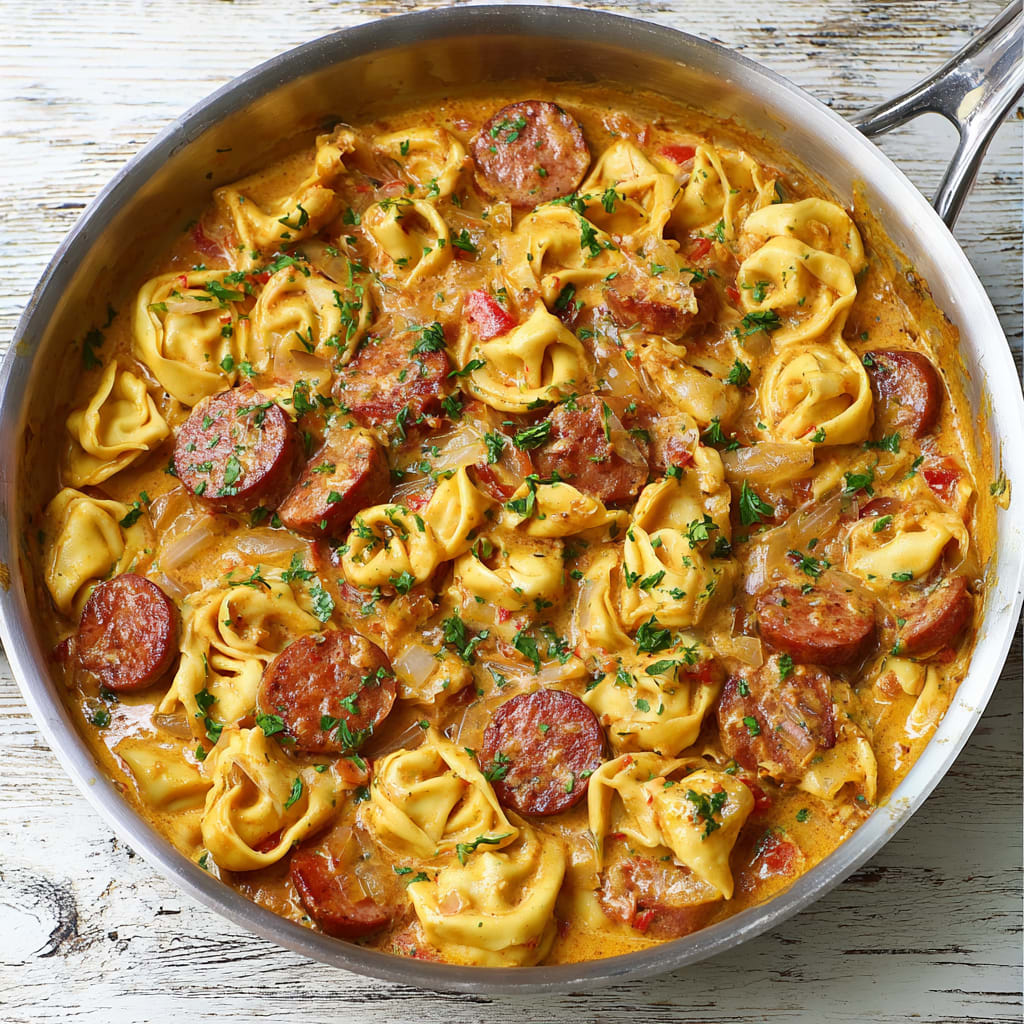 Andouille Sausage Tortellini Skillet