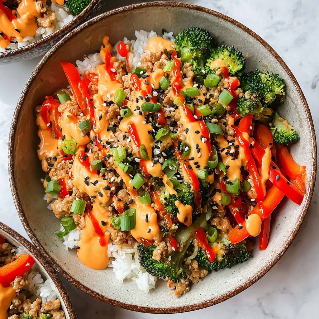 Bang Bang Ground Turkey Rice Bowls