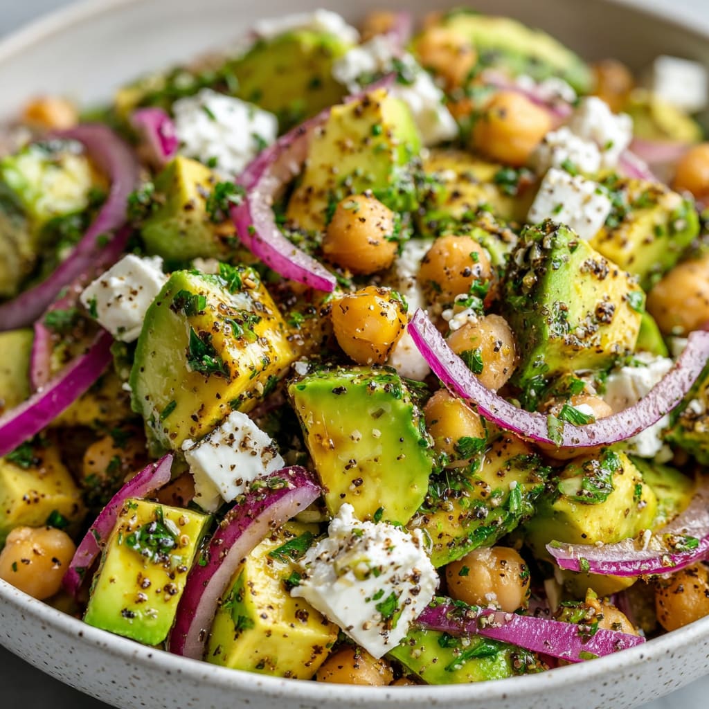 Chickpea Feta Avocado Salad