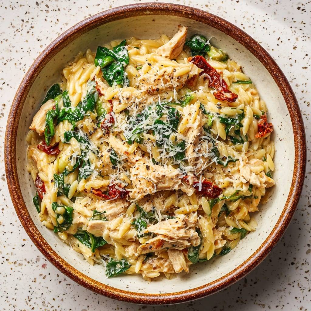 Creamy Leftover Turkey Orzo