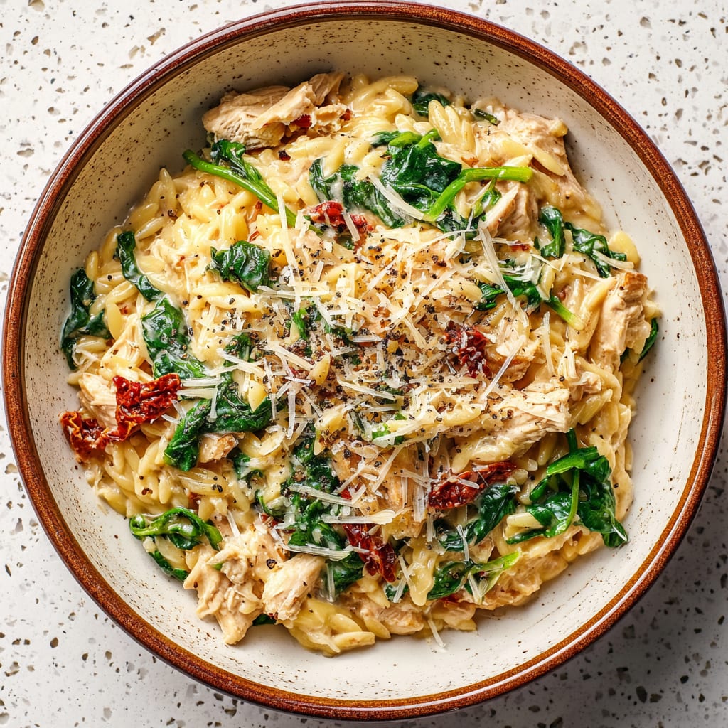 Creamy Leftover Turkey Orzo