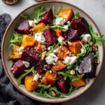 Creamy Roasted Beet Salad with Sweet Potato & Feta