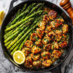 Garlic Butter Chicken Bites with Lemon Asparagus